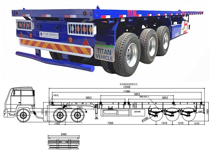 3 Axle 40 Foot Flatbed Semi Trailer for Sale in Guyana