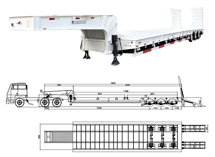 3 Axle 100 Ton Lowbed Trailer for Sale in Guyana Georgetown