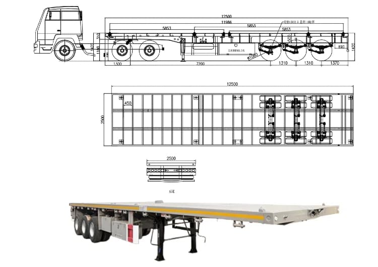 3 Axle Flatbed Container Trailer for Sale in Guyana