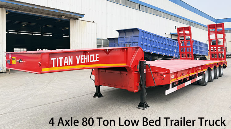 4 Axle 80 Ton Low Bed Trailer Truck for Sale in Guyana