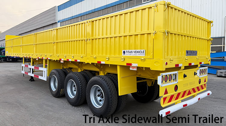 Tri Axle 60 Ton Sidewall Semi Trailer for Sale in Guyana