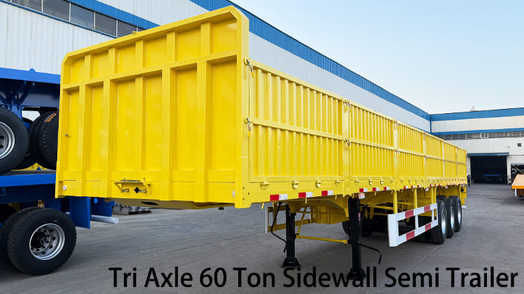 Tri Axle 60 Ton Sidewall Semi Trailer for Sale in Guyana
