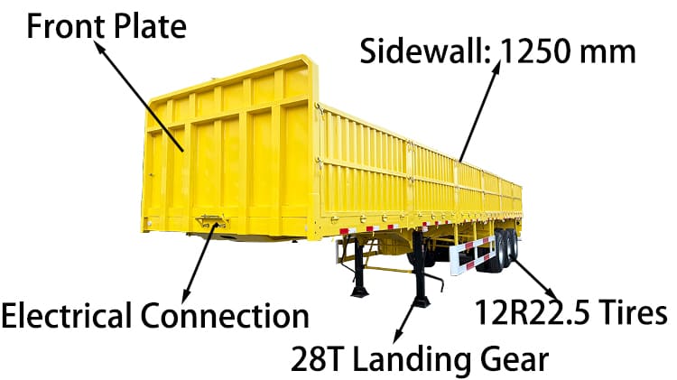 Tri Axle 60 Ton Sidewall Semi Trailer for Sale in Guyana