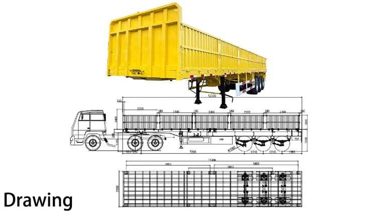 Tri Axle 60 Ton Sidewall Semi Trailer for Sale in Guyana