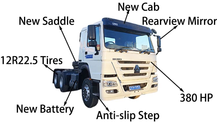 6x4 Slightly Used Sinotruk Howo Tractor Trucks 380 HP for Sale in Guyana