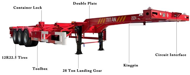 Tri Axle 40 Intermodal Gooseneck Container Chassis Trailer for Sale in Guyana