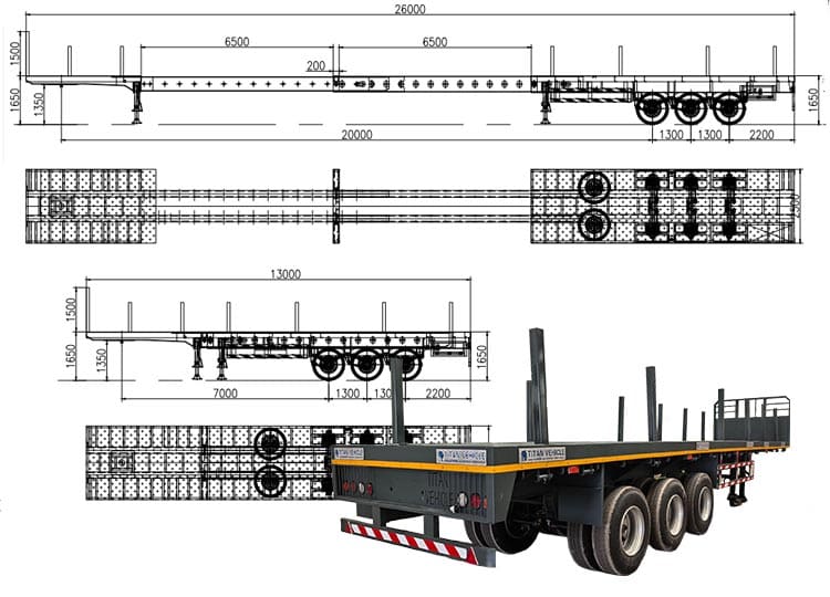 25m Extendable Flatbed Trailer for Sale in Guyana