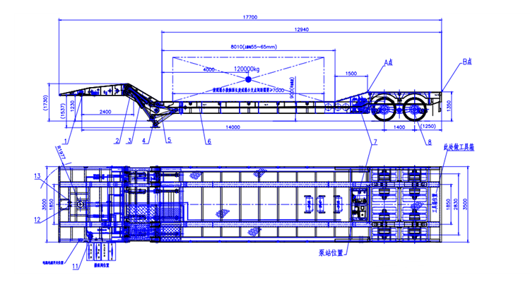 120 Ton Folding Gooseneck Trailer for Sale in Guyana