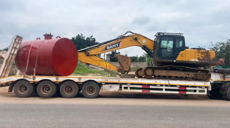 4 Axle 100 Ton Low Bed Truck Trailer for Sale in Guyana   