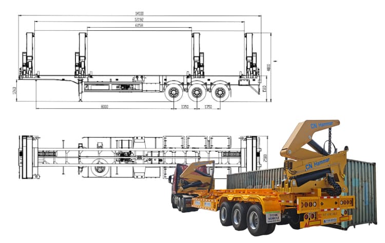 40Ft CN Hammar Container Side Loader Trailer Price for Sale in Guyana