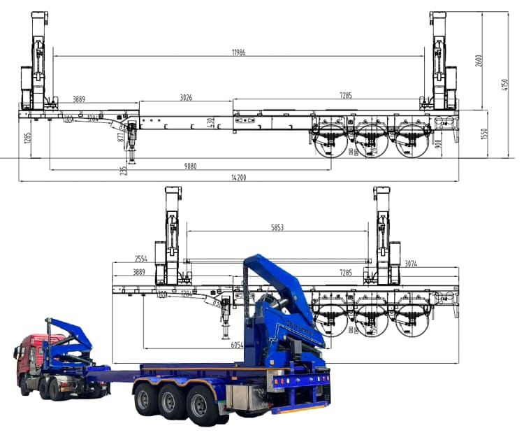 45 Ton CN Hammar Sidelifter Container Trailer for Sale in Guyana