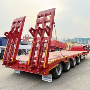 4 Axle Low Bed Trailer Truck